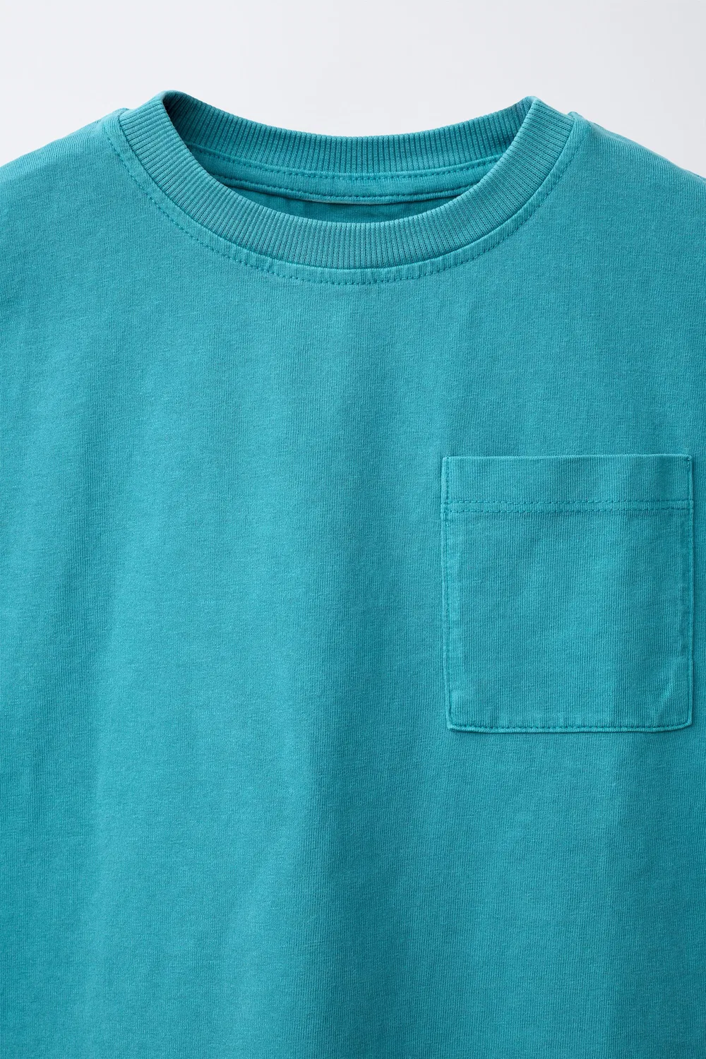 Футболка, окрашенная в готовом виде, с карманом ZARA, Blue — фото 3