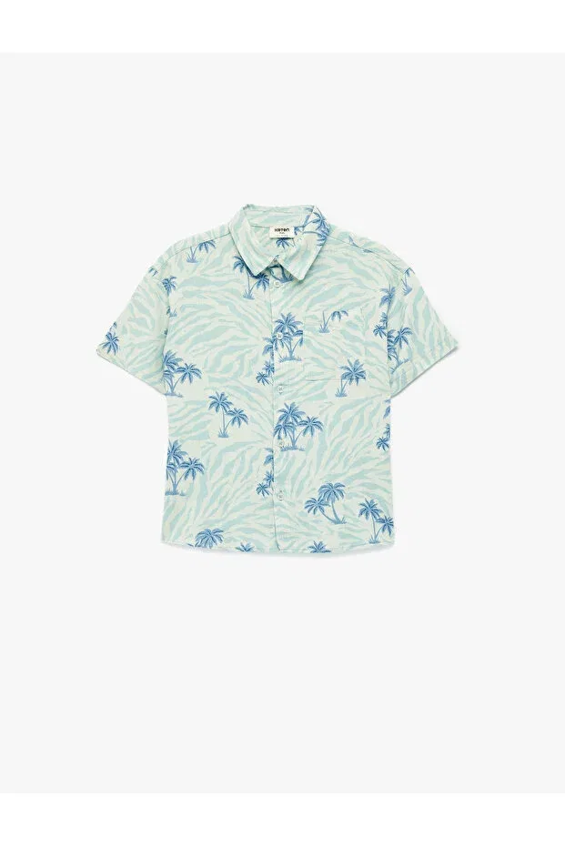 Детская рубашка для мальчиков с принтом Koton, Blue Patterned — фото 2