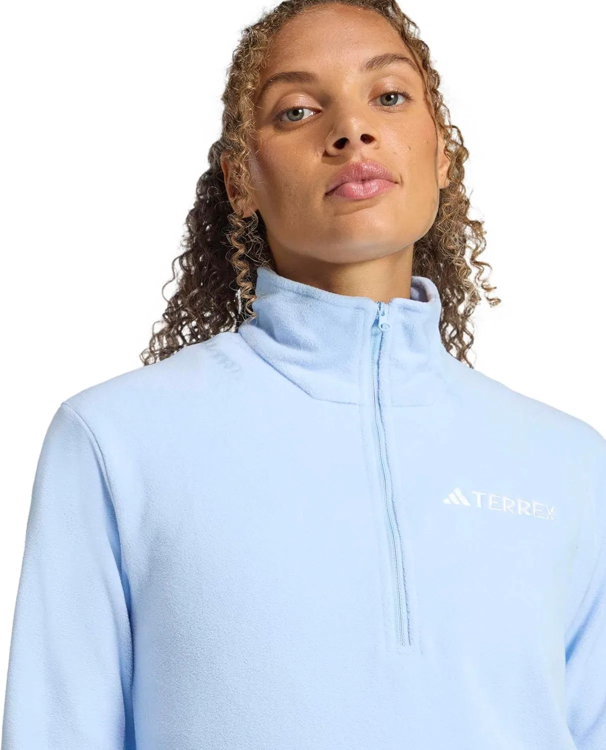 Флисовая куртка для походов adidas Terrex Multi Essentials, полузастежка, Glow Blue — фото 4