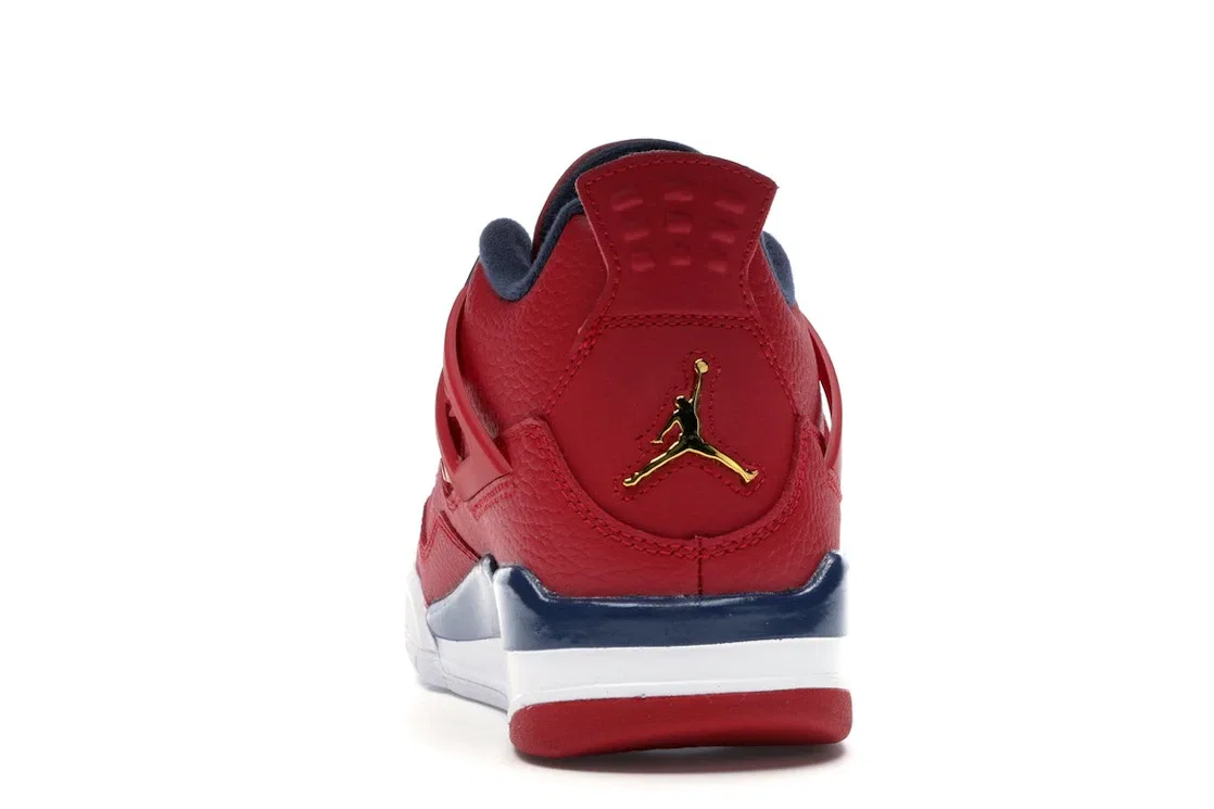 Детские кроссовки Lifestyle с принтом Jordan 4 Retro Jordan, Gym Red/Obsidian-White-Metallic Gold — фото 4