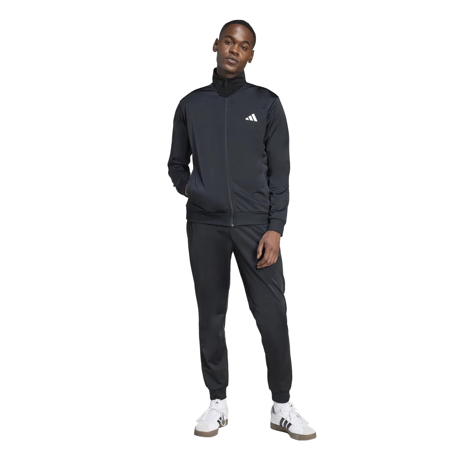 Мужской спортивный костюм с молнией Adidas, черный — фото 4