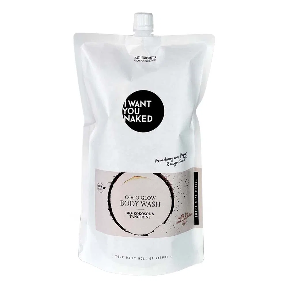 Гель для душа Coco Glow с кокосовым маслом и мандарином, I WANT YOU NAKED, 1 л