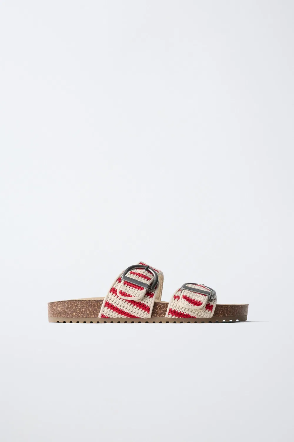 Вязаные сандалии с пряжками ZARA, Red
