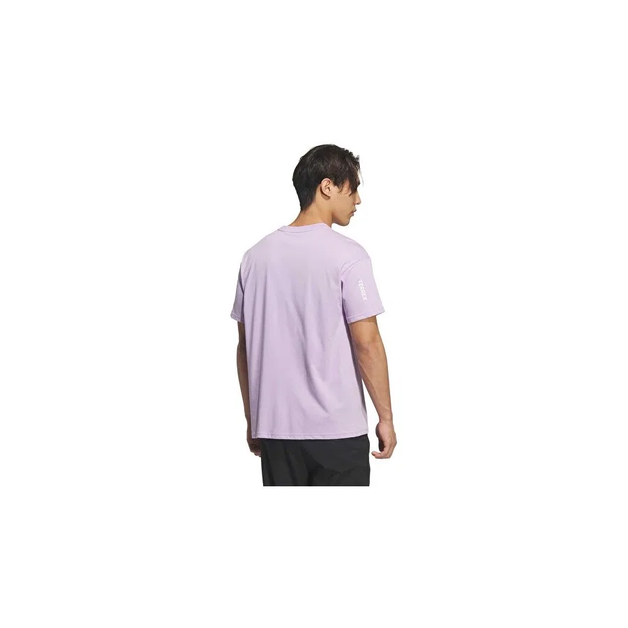 Футболка спортивная с коротким рукавом Terrex Mt Gfx Tee adidas, Фиолетовый — фото 2