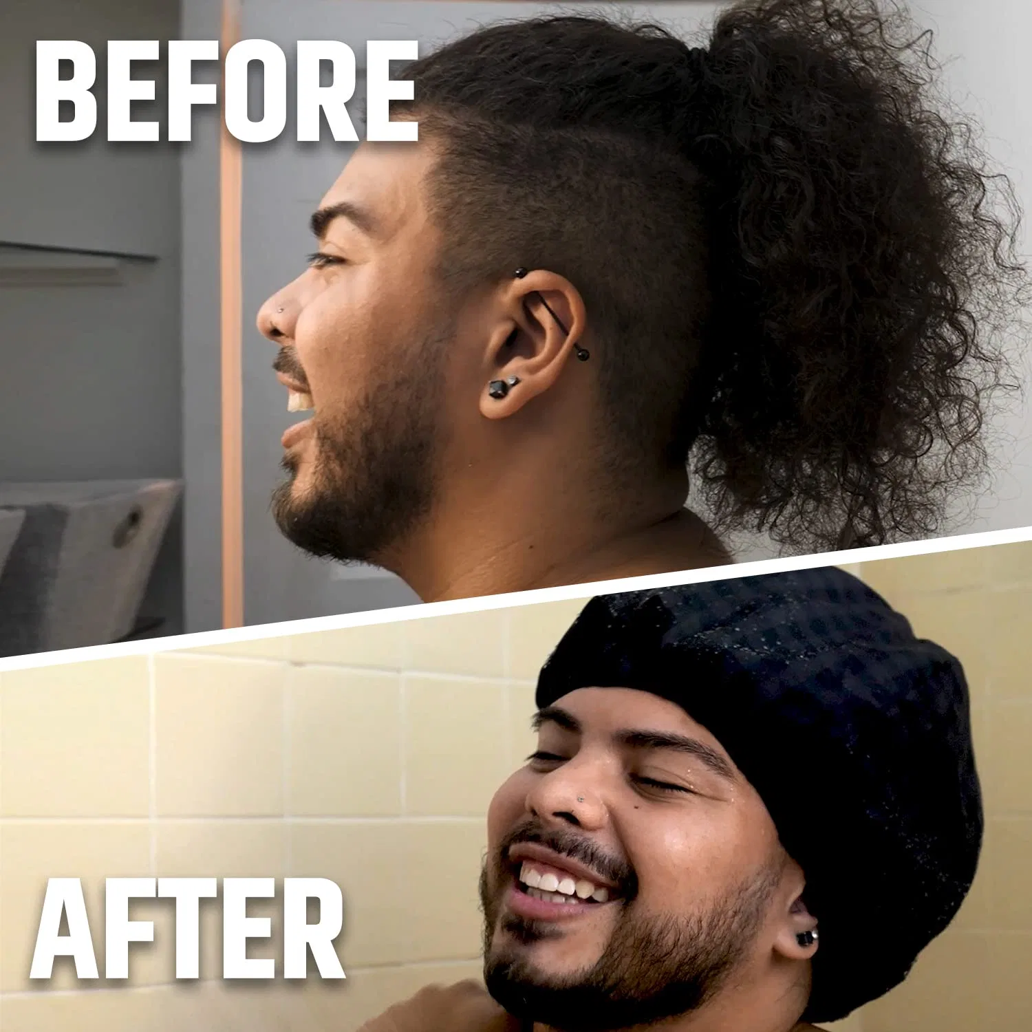 Шапочка для душа мужская HAIRSOME, черная — фото 4