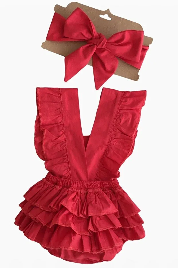 Детский комбинезон для девочек хлопковый Parla Kids, Red — фото 4