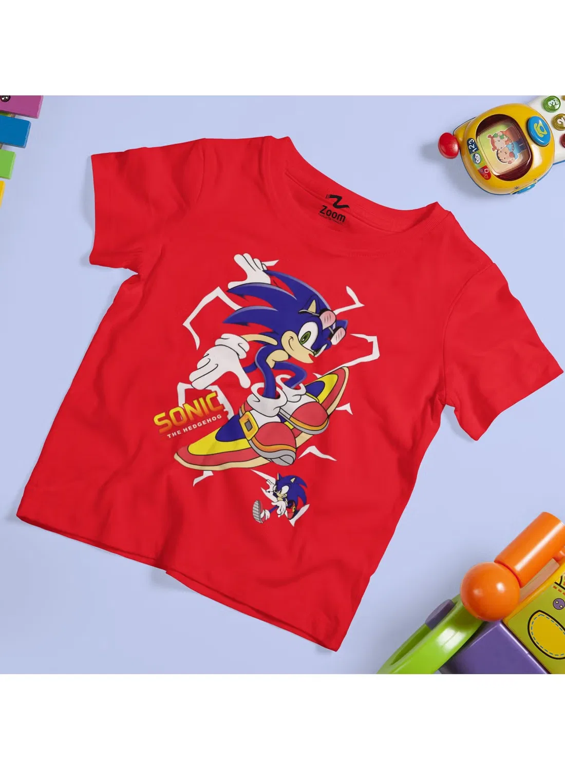 Футболка с принтом Sonic Hedgehog Voltage Zoom, красный
