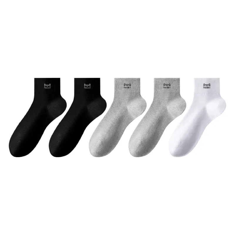 Детские носки-невидимки с принтом Black 2+Light Gray 2+White MIIOW