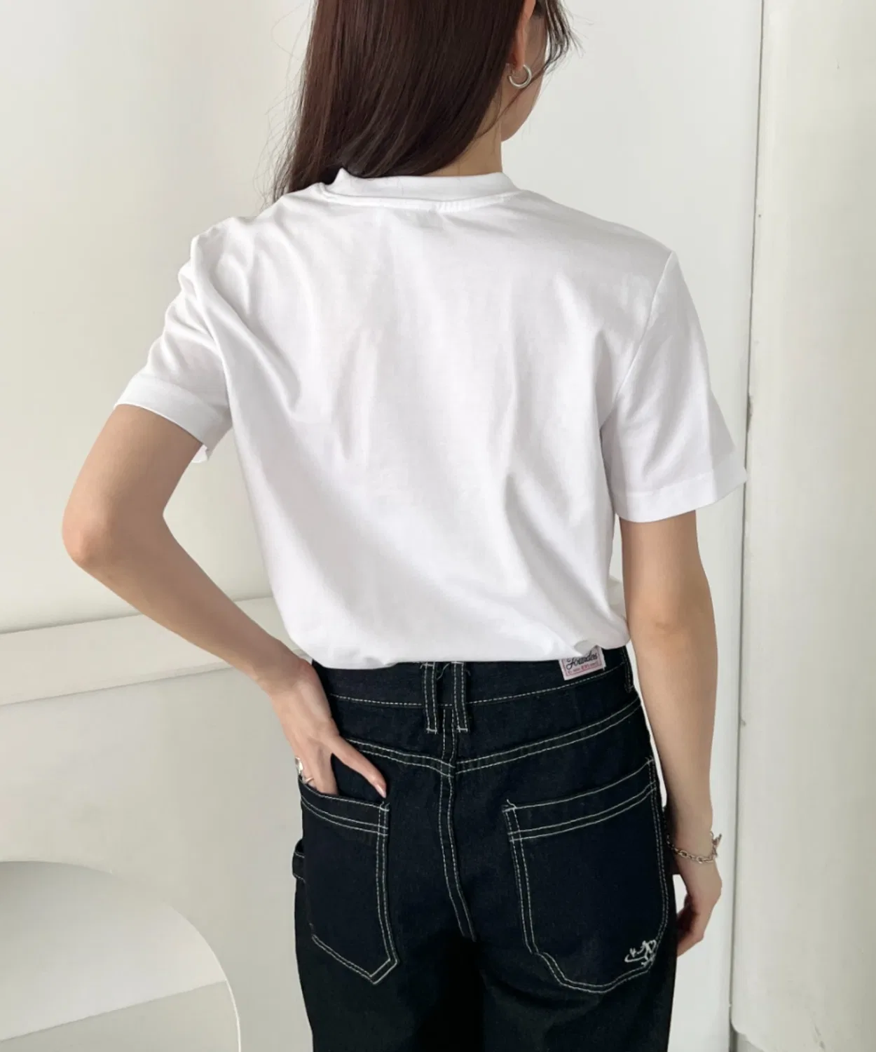 Футболка с коротким рукавом с металлическим логотипом Calvin Klein, Серый — фото 4