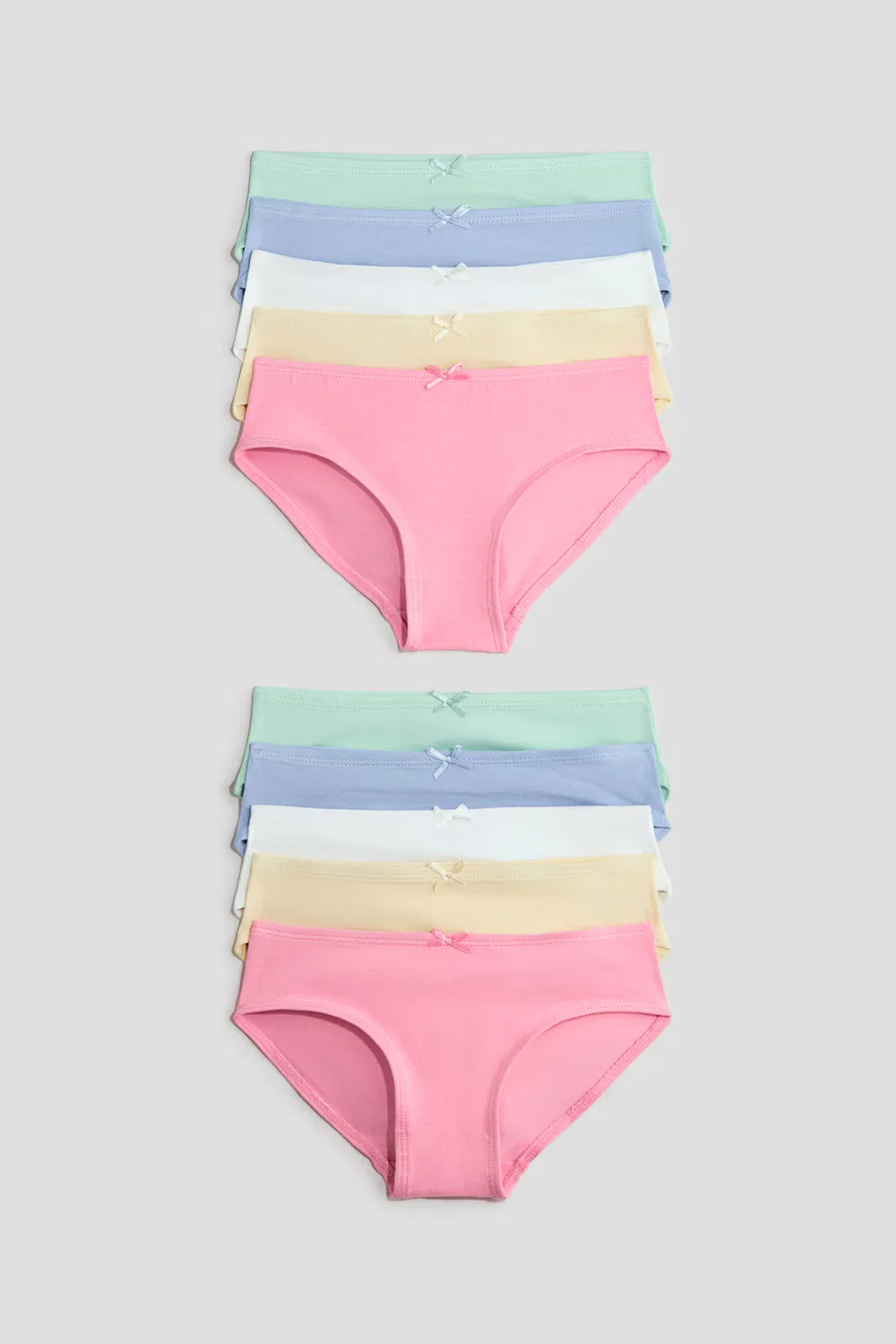 10 хлопковых трусов в упаковке H&M, Rosa/Grün