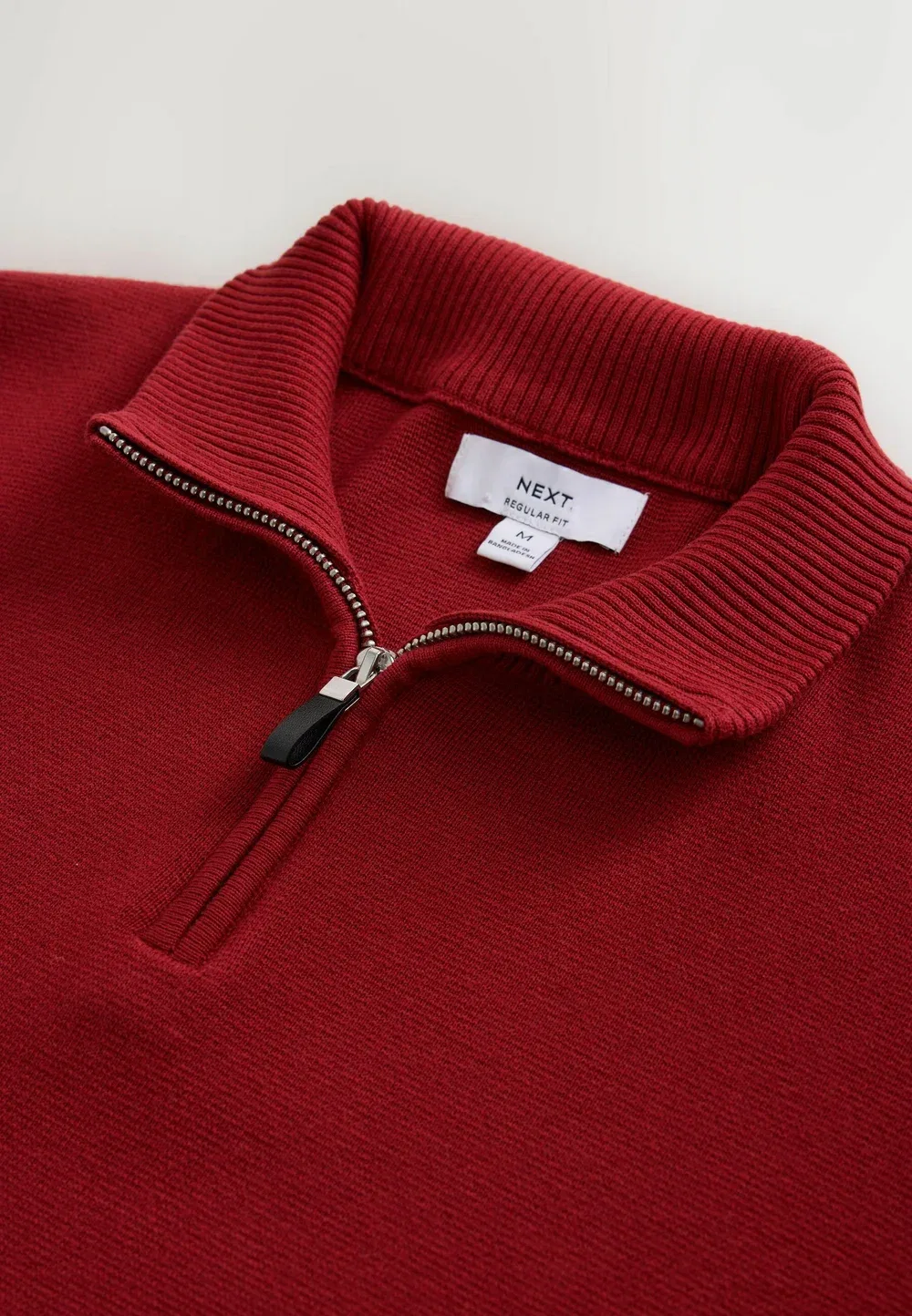 Свитер стандартного кроя с молнией на четверть длины Next, Burgundy Red — фото 2