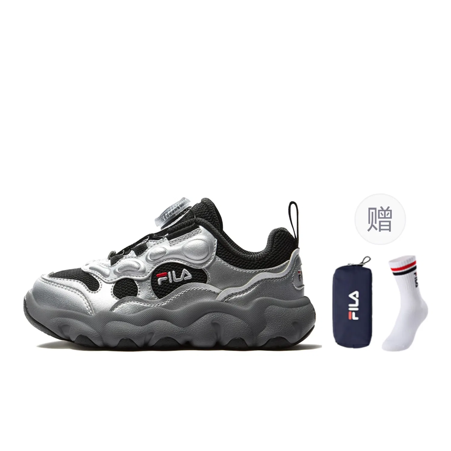 Детские кроссовки с принтом FILA KIDS, Black/Space Silver