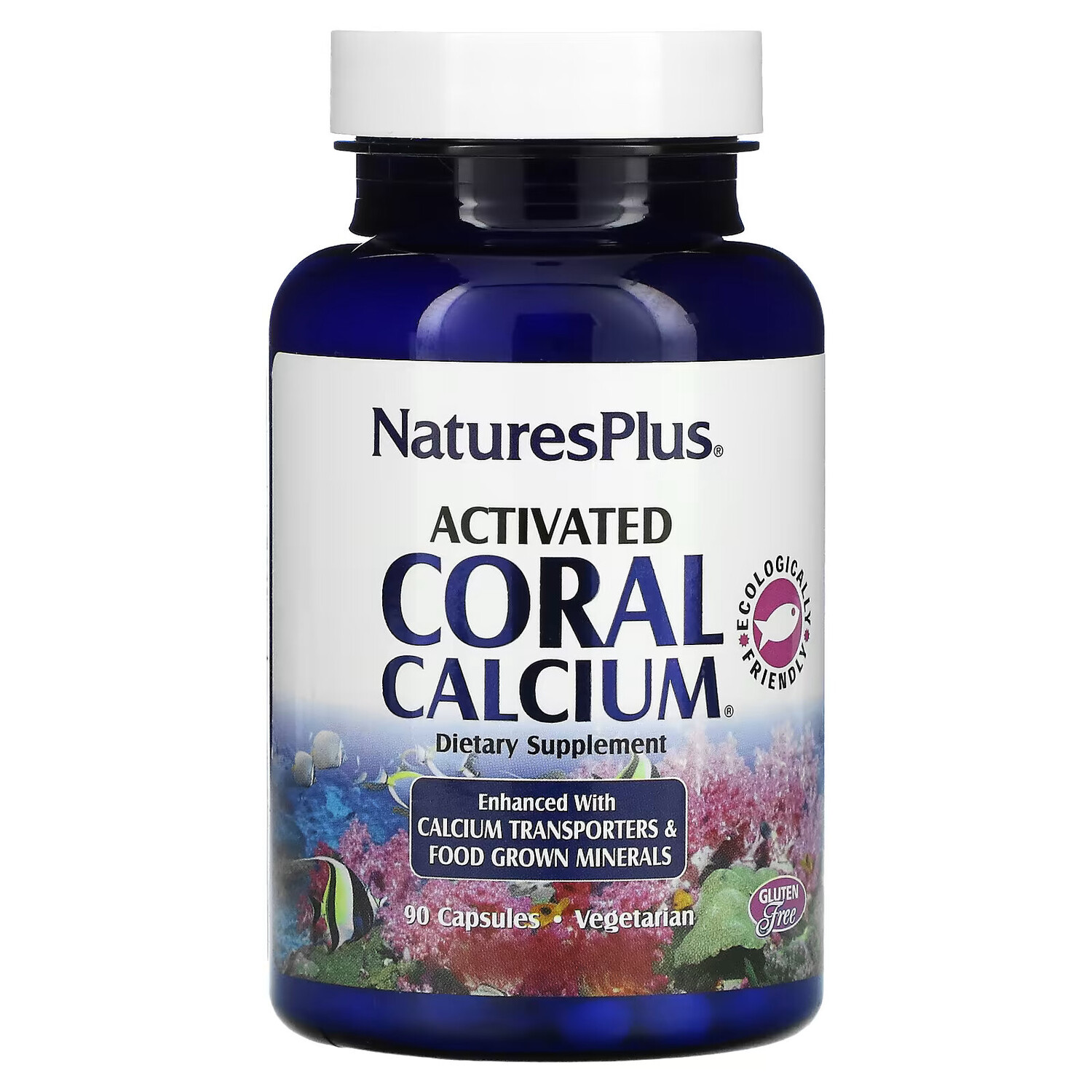 

NaturesPlus, активированный коралловый кальций, 90 вегетарианских капсул