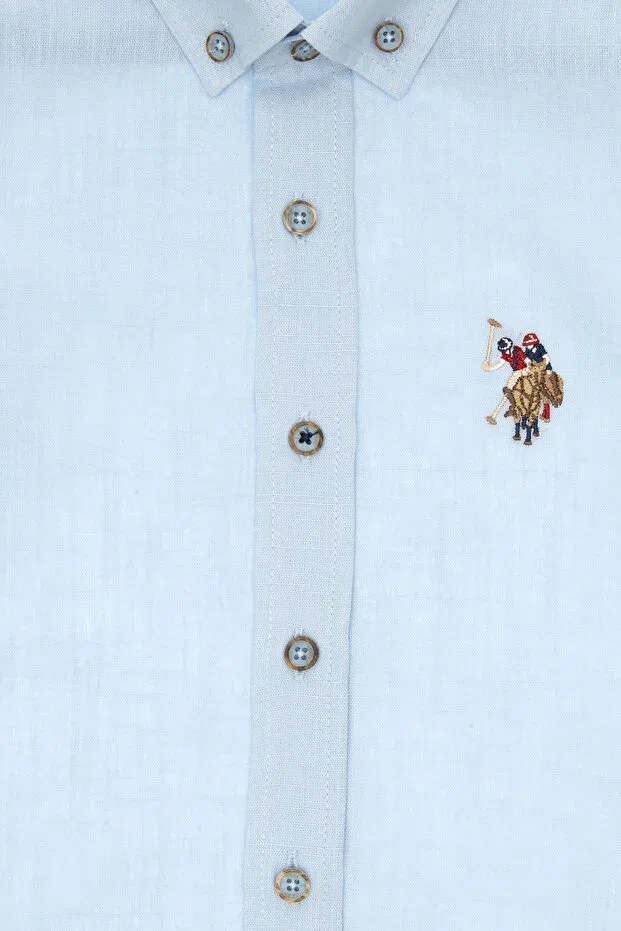 Детская рубашка для мальчиков с коротким рукавом U.S. Polo Assn., Light Blue — фото 3