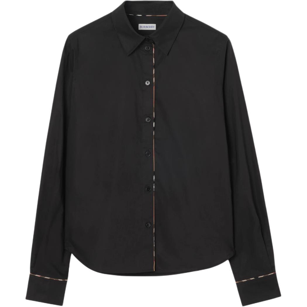 Рубашка Burberry, женская, черный, острый воротник