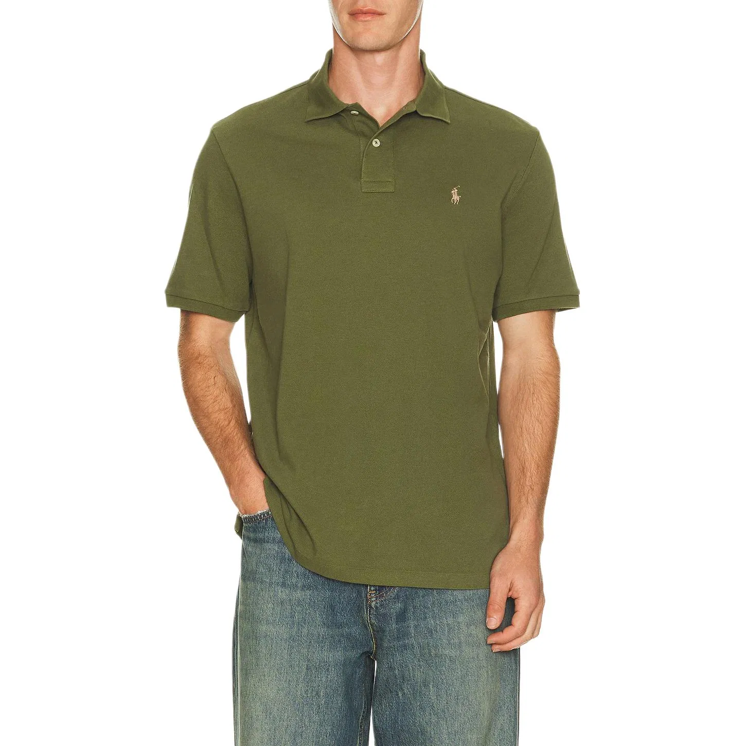 Мужское поло Army Green Polo Ralph Lauren, Army Green — фото 3