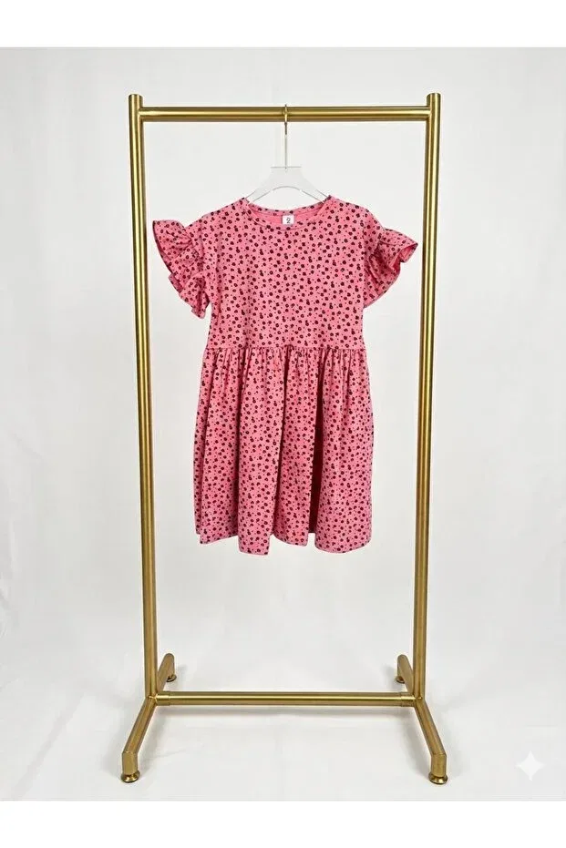 Детское платье-робе для девочек с принтом Çalişkan Moda, Pink — фото 3
