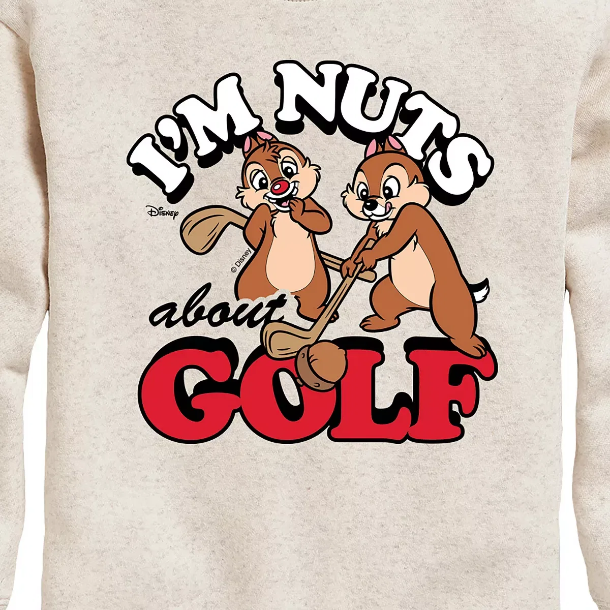 Детское свитшот с принтом I'm Nuts About Golf Disney, Natural — фото 2