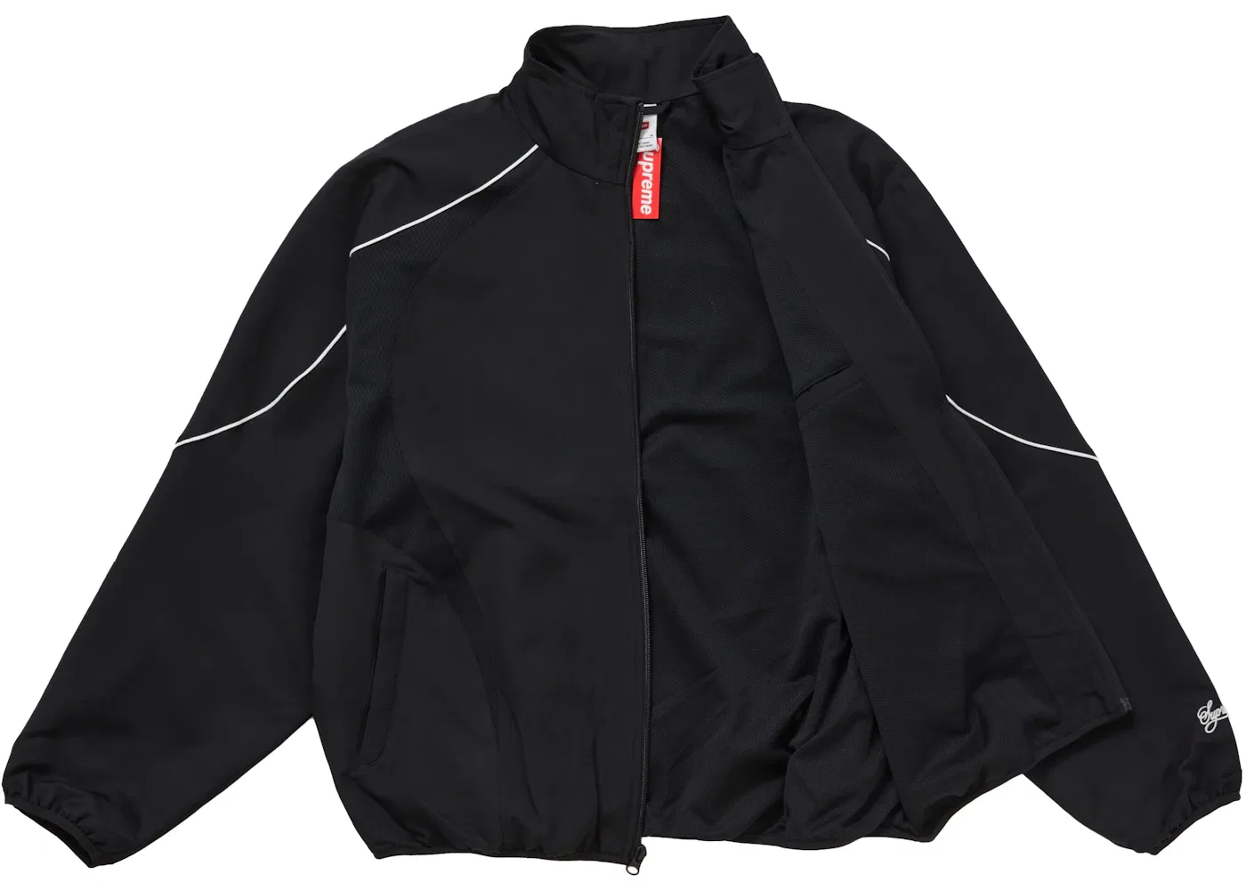 Мужская куртка-трек с водонепроницаемой отделкой Supreme Nike Jacket, Black — фото 2