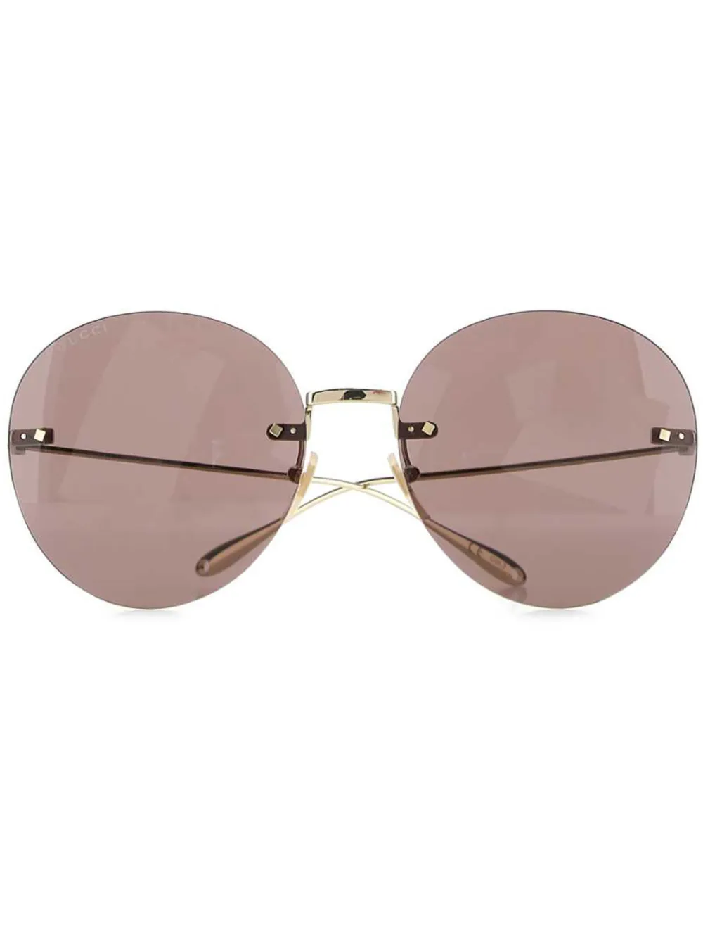 

Солнцезащитные очки в безободковой оправе Gucci Eyewear, золотой