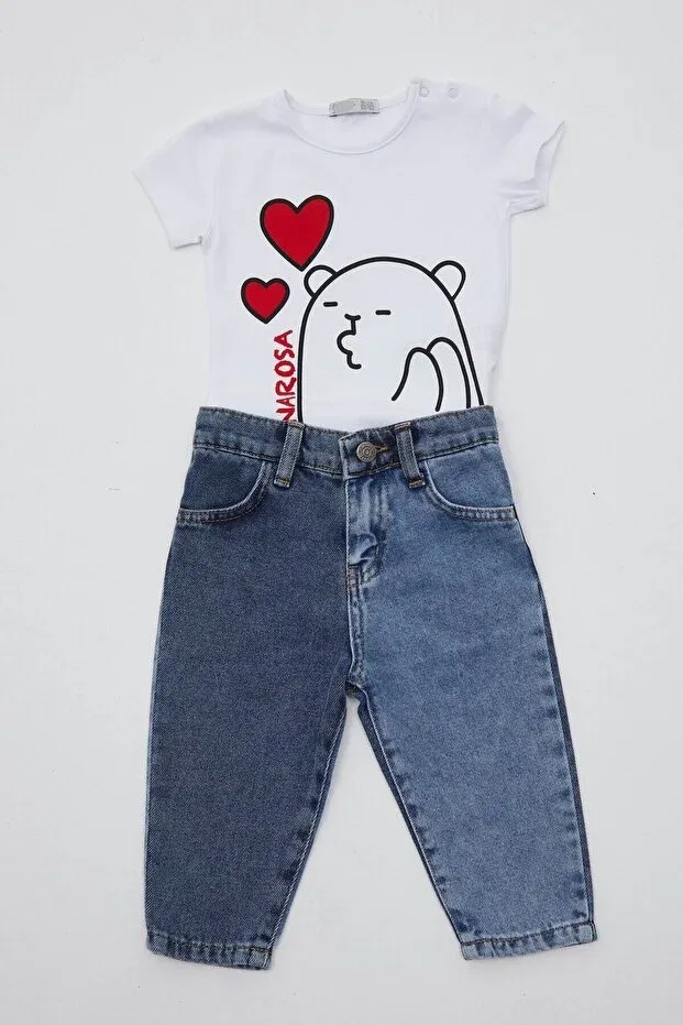 Детская футболка с принтом Basics Elefantejr, White — фото 2