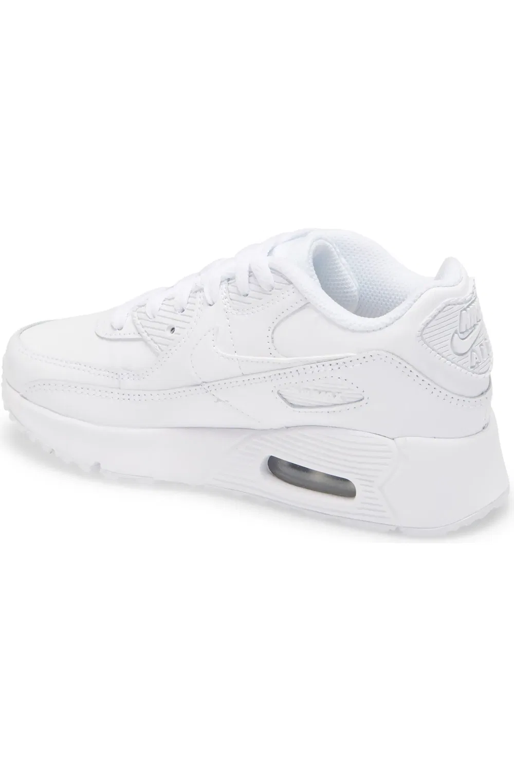 Кроссовки детские для активных игр Air Max 90 Nike, White/White/Metallic Silver — фото 2