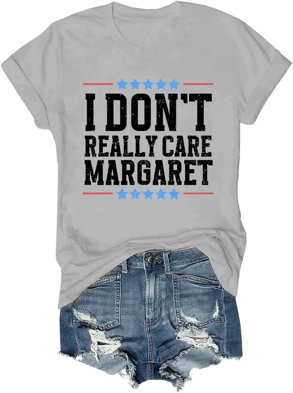 Футболка с принтом Minimalist, I Don't Really Care Margaret, Grey