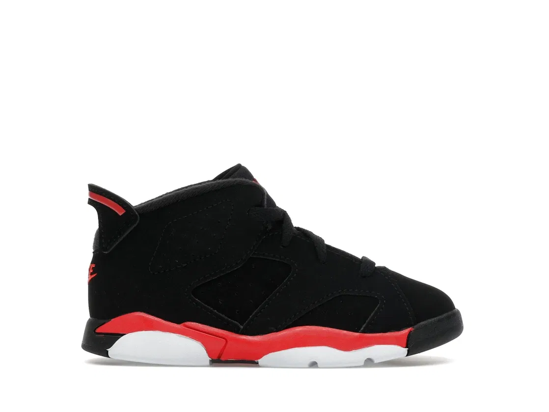 Детские кроссовки с принтом Jordan 6 Retro Jordan, Black/Infrared