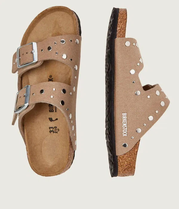 Детские шлепанцы Arizona Rivet Birkenstock, бежевый — фото 4