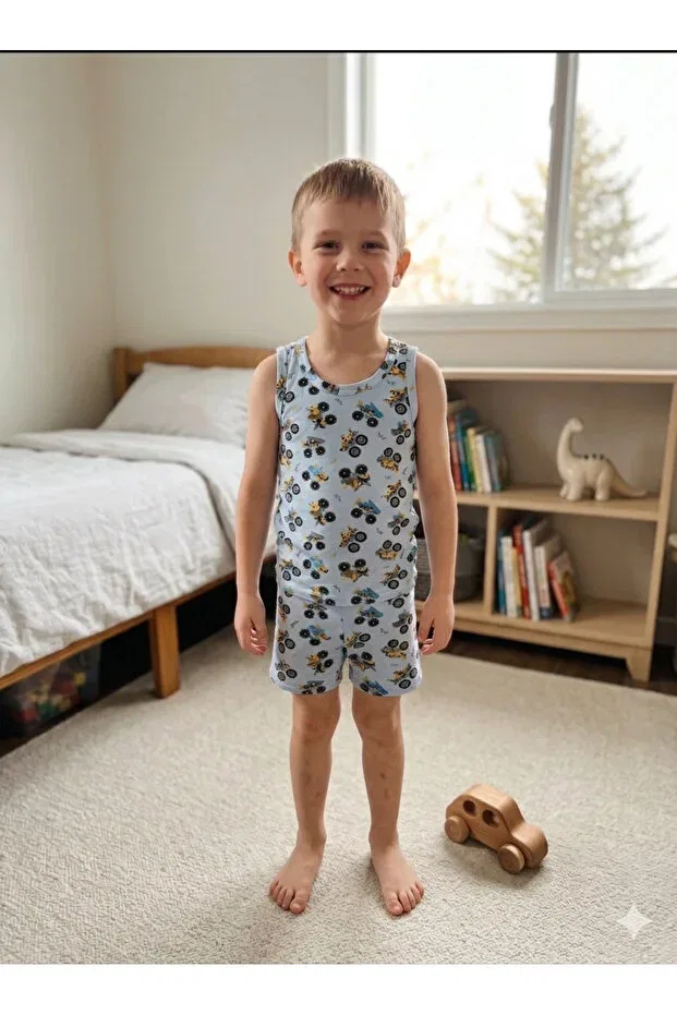 Детское для мальчиков комплект белья с принтом Aliş Kids, Blue