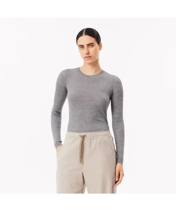Свитер Lacoste af2576-54n женский slim fit с воротником-хомутом, темно-синий
