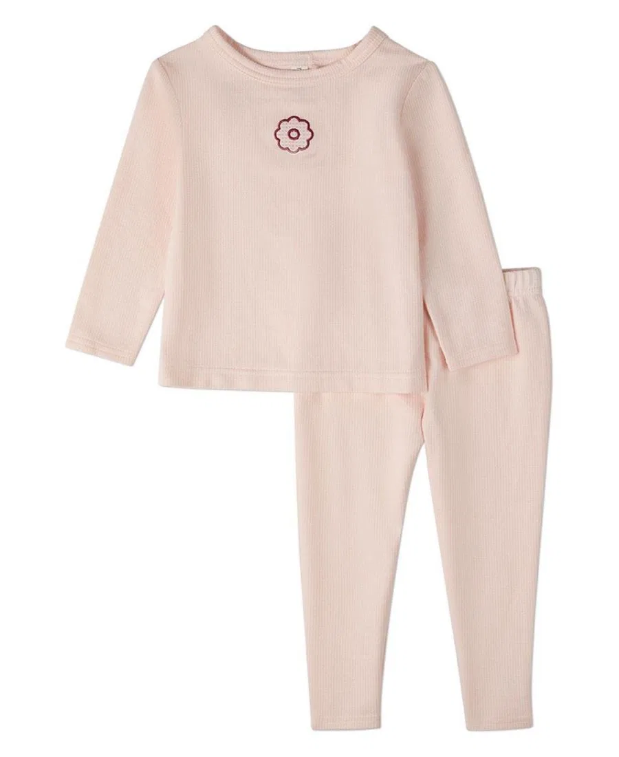 Комплект пижамы с вышивкой A Flower Power MeMoi, Pink