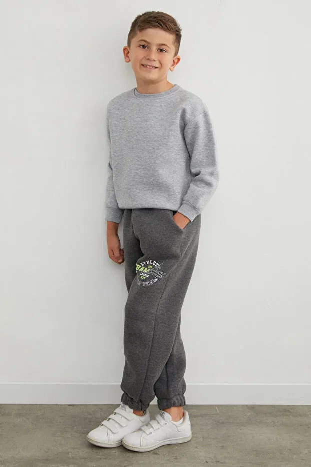 Детские спортивные штаны для мальчиков с принтом Champion Fulla Moda, Smoke Grey — фото 4