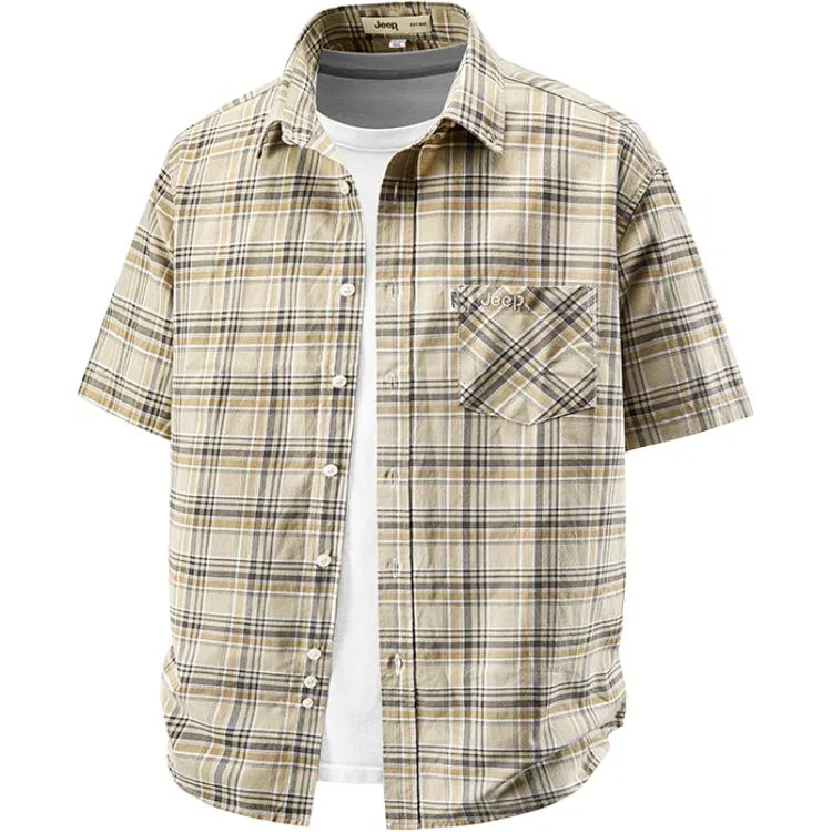 Детская рубашка с воротником Khaki Plaid Jeep, Khaki Plaid