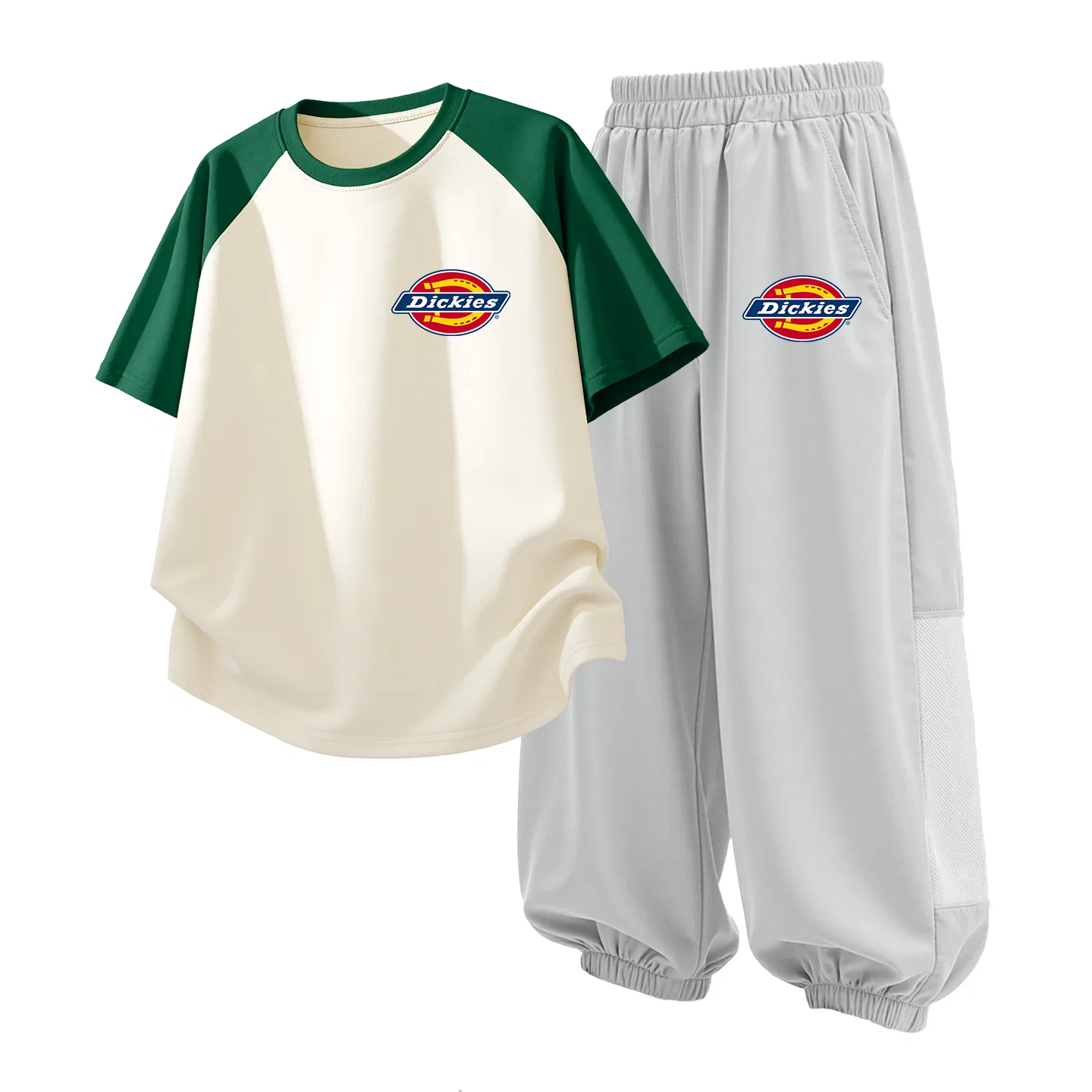 Детский спортивный комплект из 2 предметов Standard K Green White+Standard K Misty Gray Dickies, Green White/Misty Gray