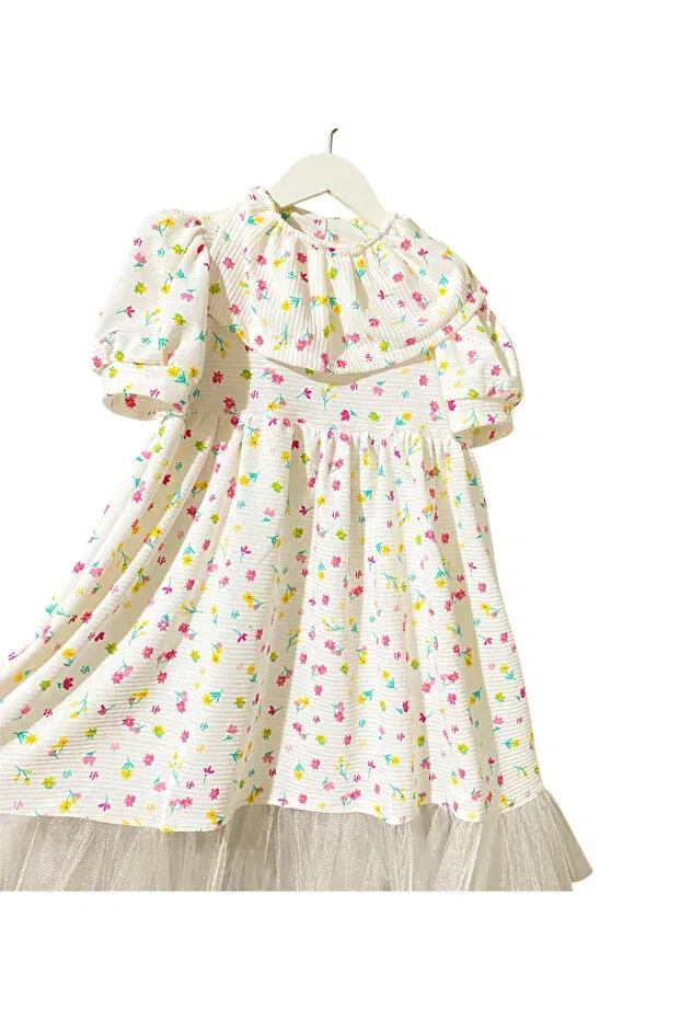Детское платье для девочек с принтом Crispy dress Happykds123, White