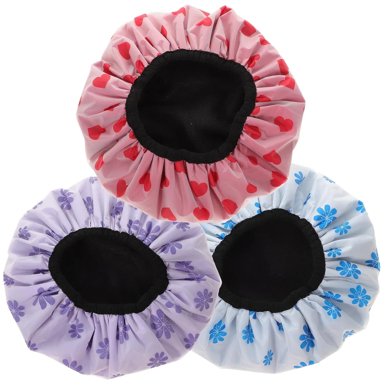 Шапочка для душаs 4-Pack, MUCKLILY, 27x27 cm, PEVA+Satin+Microfiber