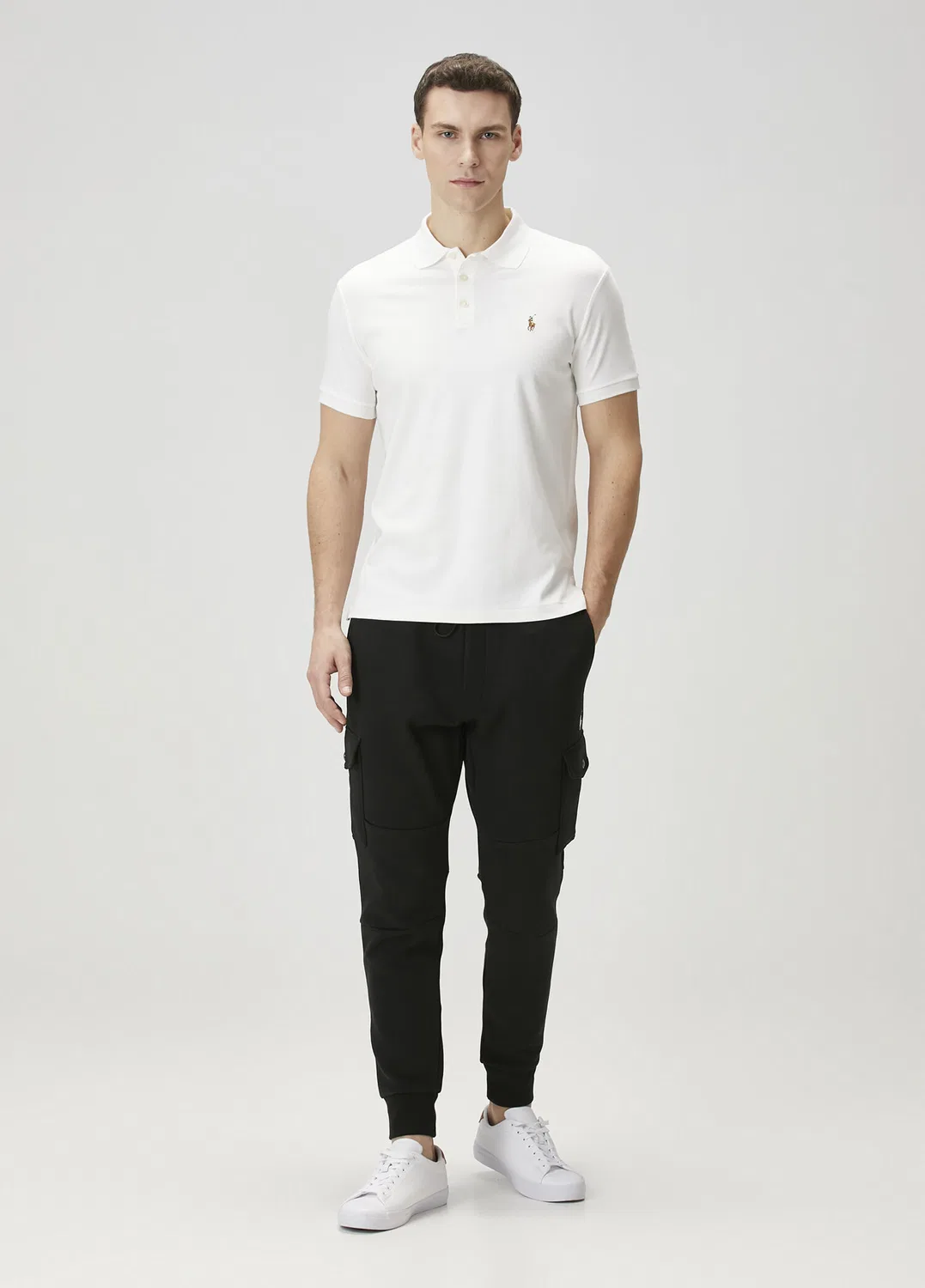 Поло Polo Ralph Lauren Slim Fit, белый — фото 2