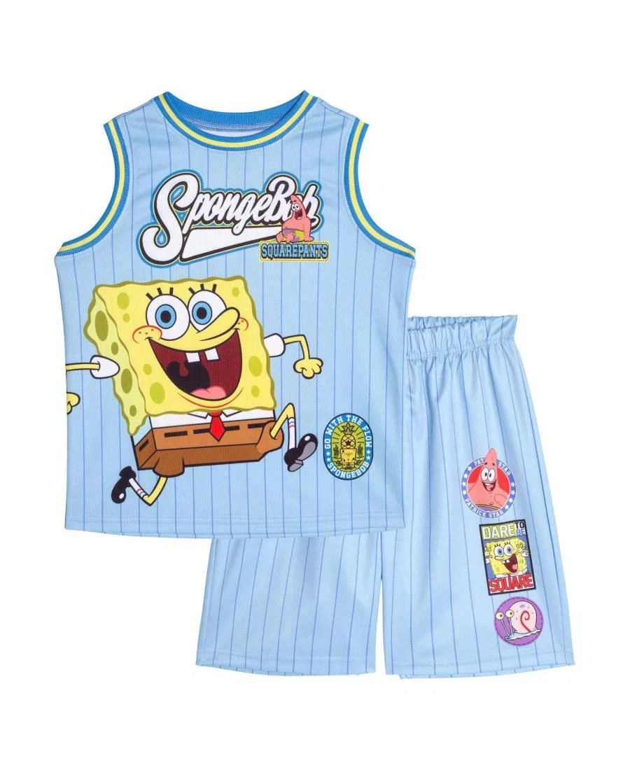 Спортивный комплект из майки и шорт для мальчика SpongeBob SquarePants, Spongebob Light Blue
