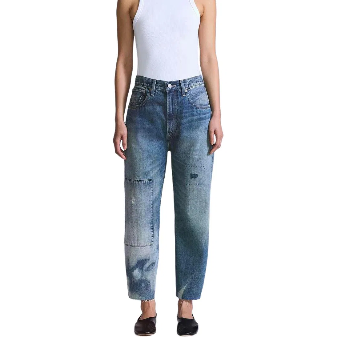 Женские джинсы свободного кроя с широкой штаниной Light Blue Levis, Light Blue