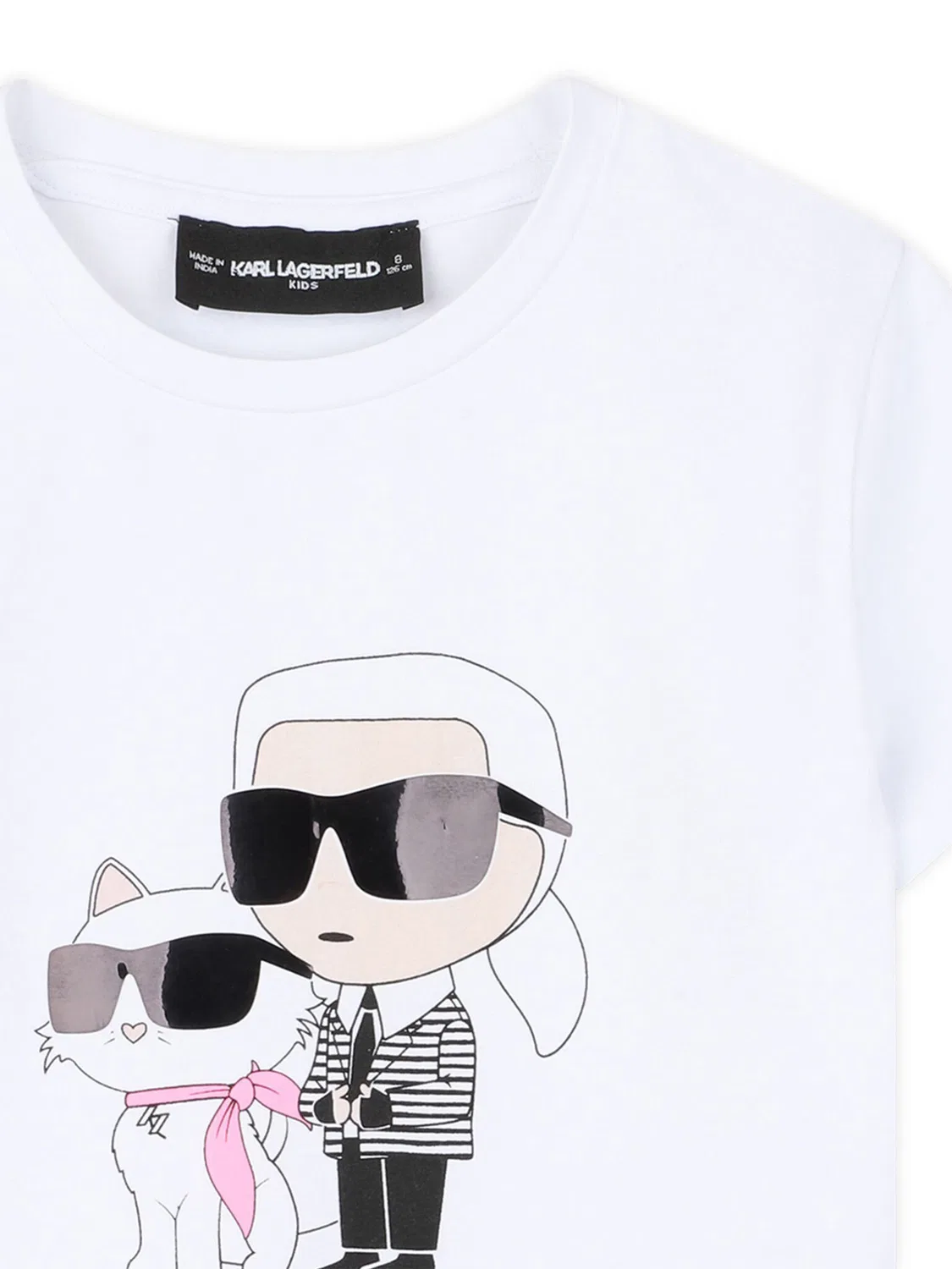 Футболка стандартного кроя для девочки Karl Lagerfeld Kids, белый — фото 4