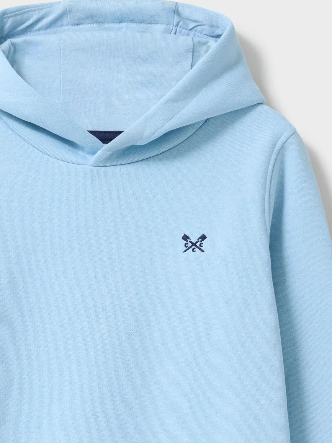 Худи Crew Clothing Sky Blue, хлопковая смесовая ткань — фото 3