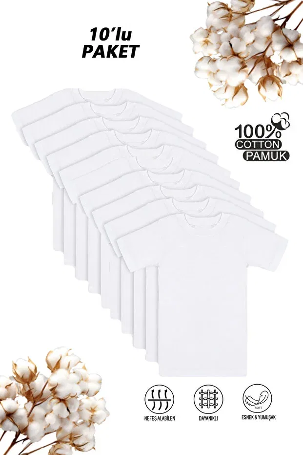 Детское для мальчиков белье хлопковое комплект 10 шт Özkan 0706 Özkan Underwear, White
