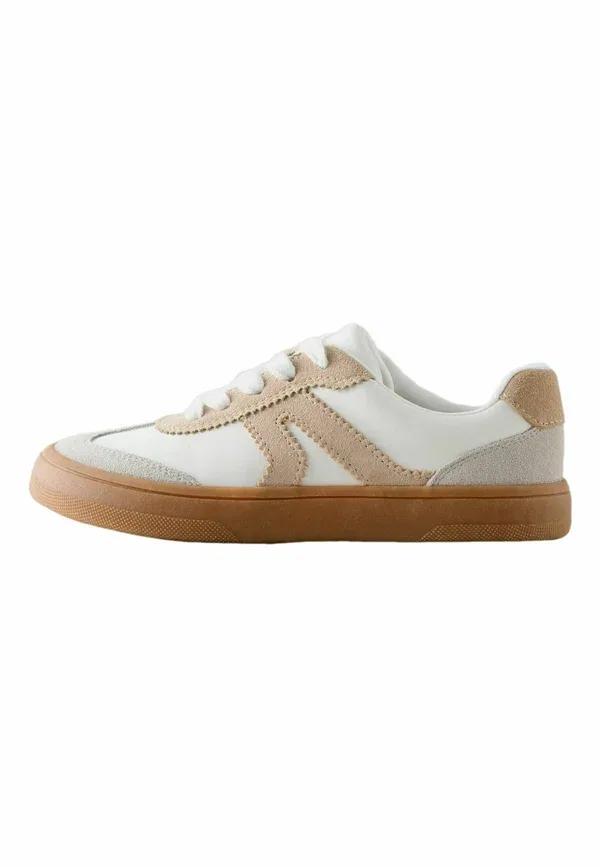 Кроссовки с кожаным верхом Regular fit - barefoot lace-up trainers Next, neutral, нейтральный