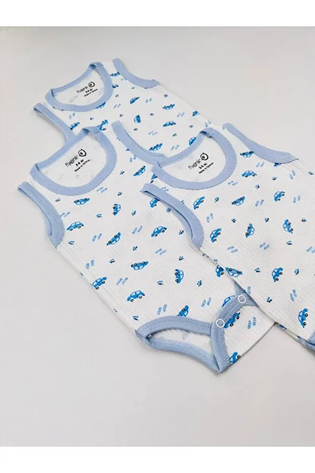 Детское боди-комбинезон для мальчиков хлопковый с принтом Efu Baby, Blue — фото 4