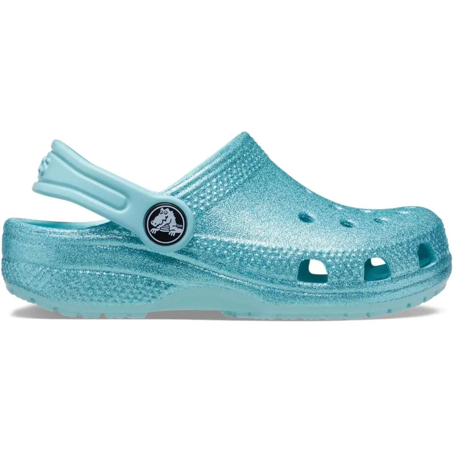 Детские сабо Crocs Classic Pure Water Glitter, синий — фото 2
