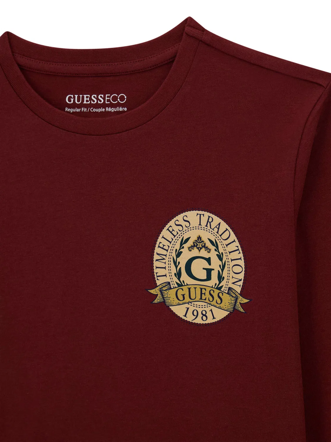 Лонгслив стандартного кроя для мальчика Guess, темно-красный — фото 3