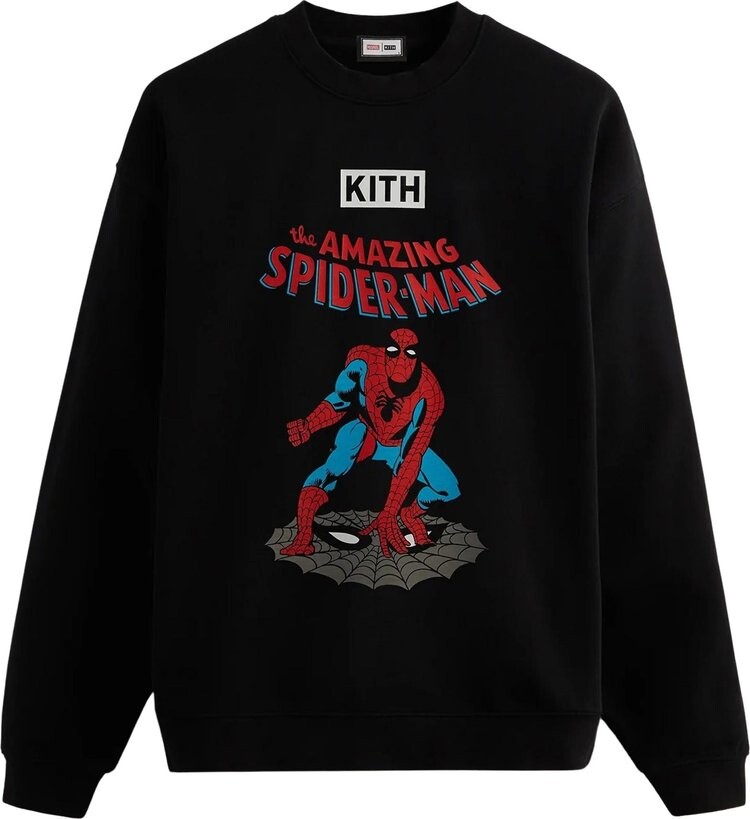 

Толстовка Kith For Spider-Man Allies Vintage Crewneck 'Black', черный