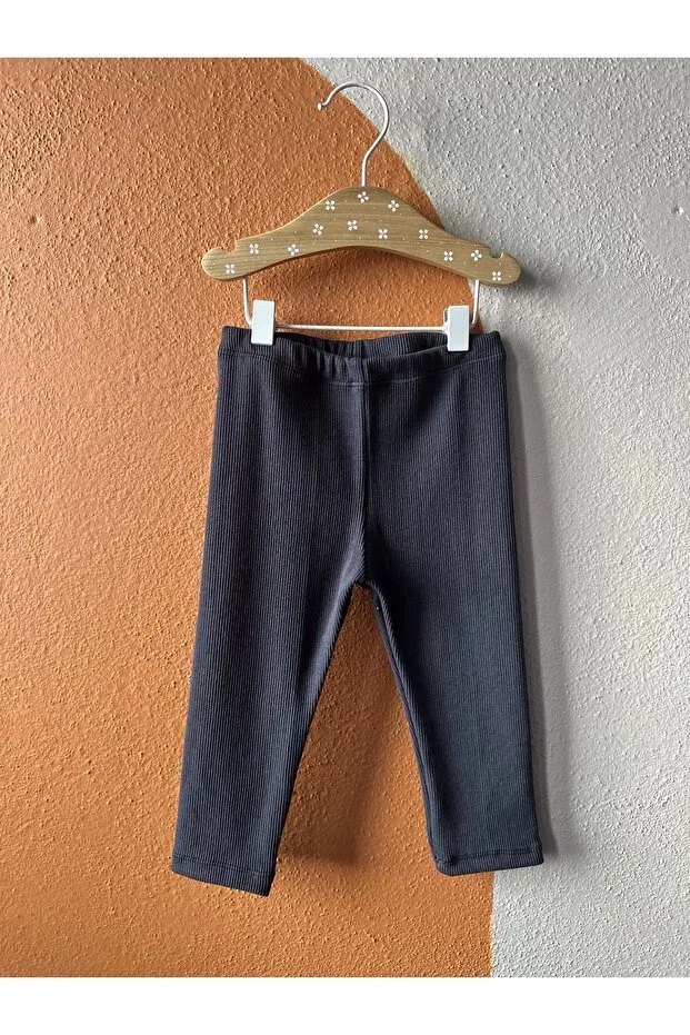 Детские леггинсы для девочек Ribbed Babydia, Anthracite