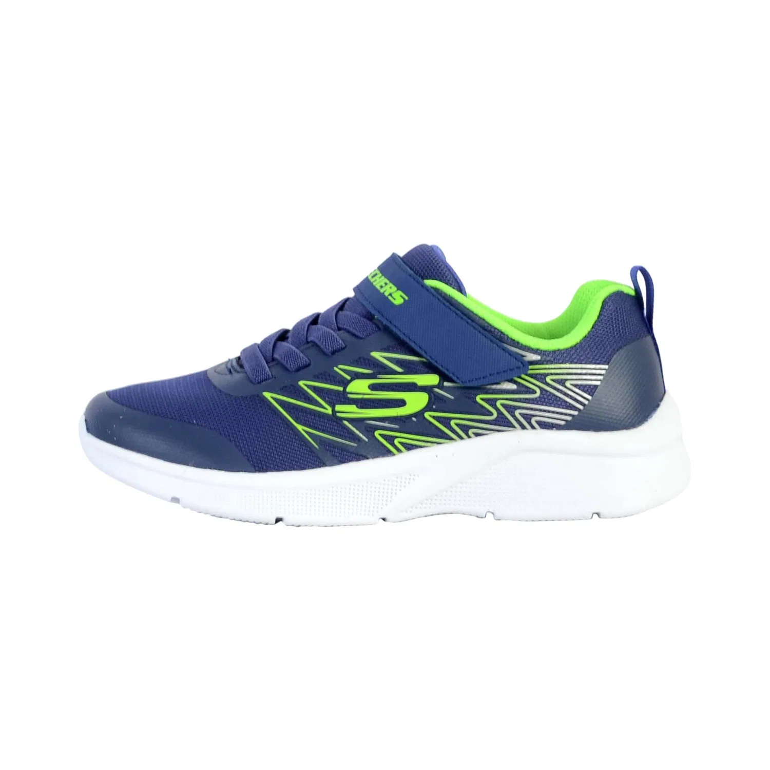 Детские кроссовки для мальчиков Microspec-Texlor Skechers, Dunkelblau Grun Fluoreszierendes Grun